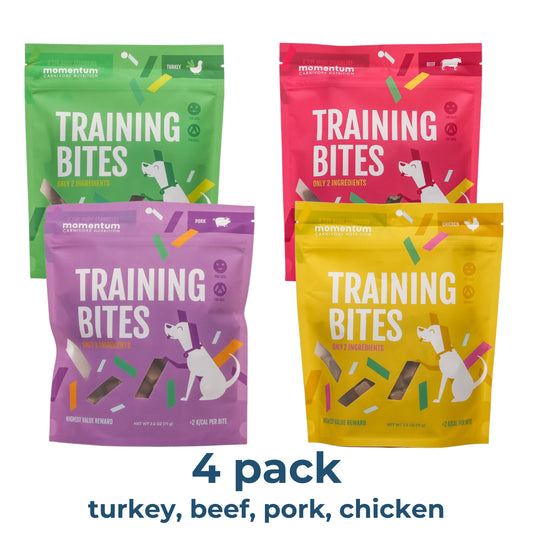 Training Bites Variety 4-Pack (1 each Beef, Chicken, Pork, Turkey)