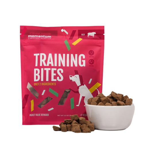 Momentum freeze-dried beef training bites for dogs and cats bag with beef kidney and heart treats