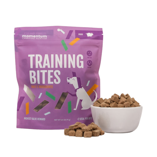Momentum freeze-dried pork training bites for dogs and cats bag with pork kidney and heart treats