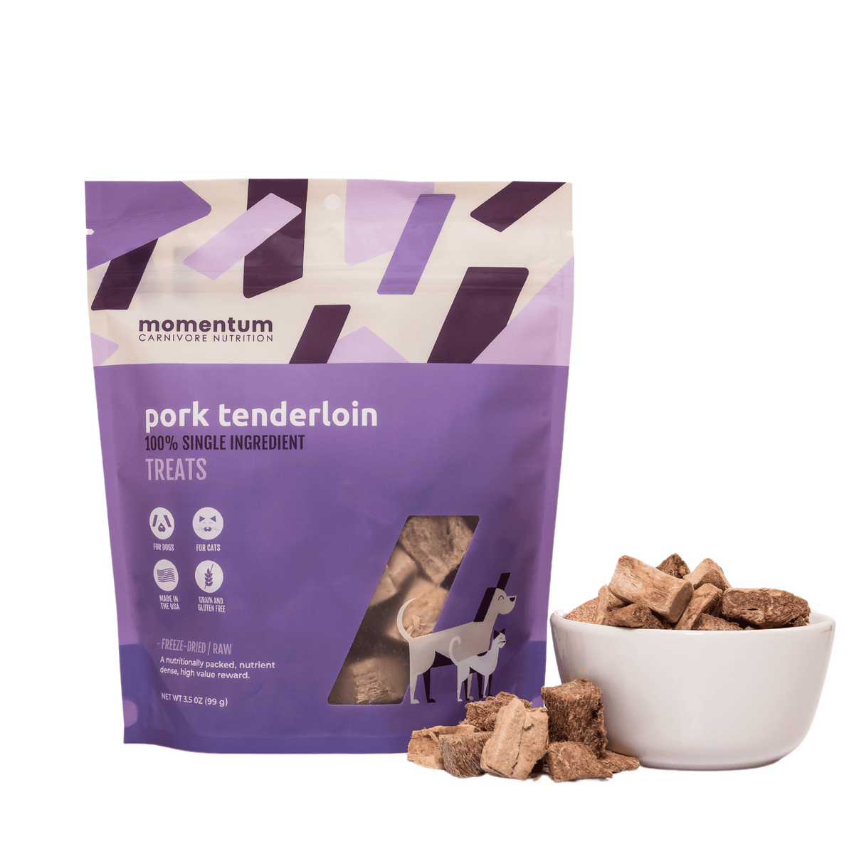 Freeze-Dried Pork Tenderloin Treats for Dogs & Cats | Momentum