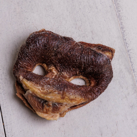 Single ingredient freeze-dried pig snout dog chews bulk bag dense cartilage joint support collagen
