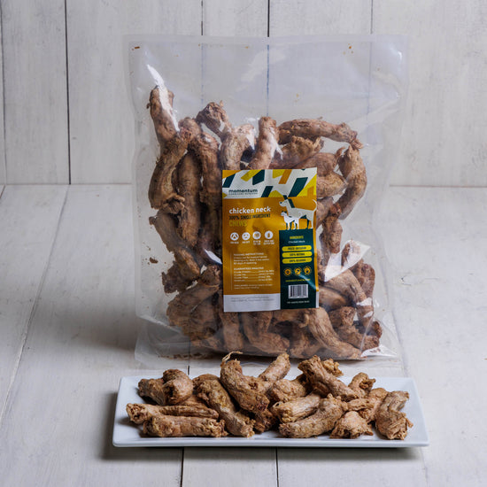 Momentum Carnivore Nutrition freeze-dried chicken neck bulk chews 46 ct single ingredient
