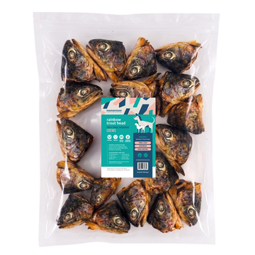 Freeze-Dried Single-Ingredient Rainbow Trout Head Dog Chews - Bulk Bag (18 ct)