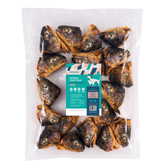 Freeze-Dried Single-Ingredient Rainbow Trout Head Dog Chews - Bulk Bag (18 ct)