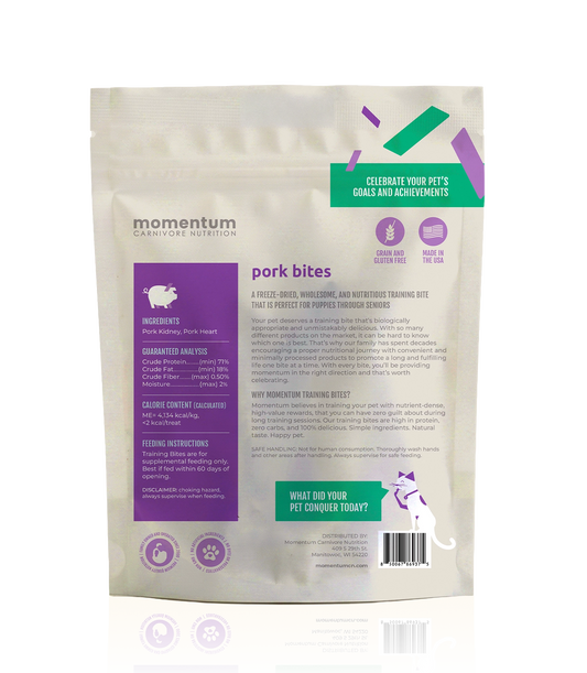 Party-Size Freeze-Dried Pork Training Bites for Dogs & Cats | Limited Ingredient, High-Protein